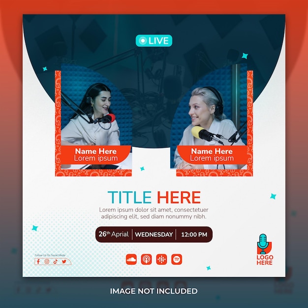 Podcast talk show Instagram post template