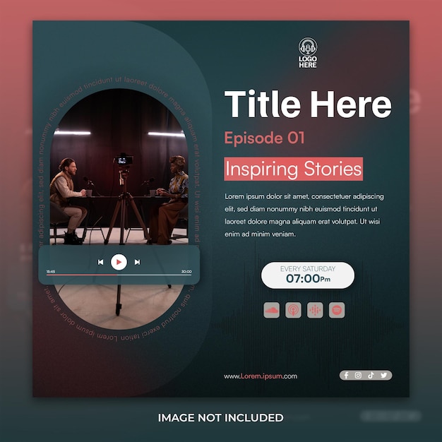 Podcast talk show Instagram post template