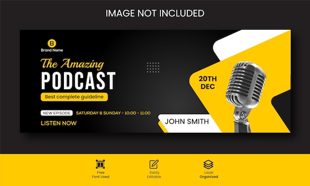 Podcast talk show unique social media Instagram and Facebook cover banner design