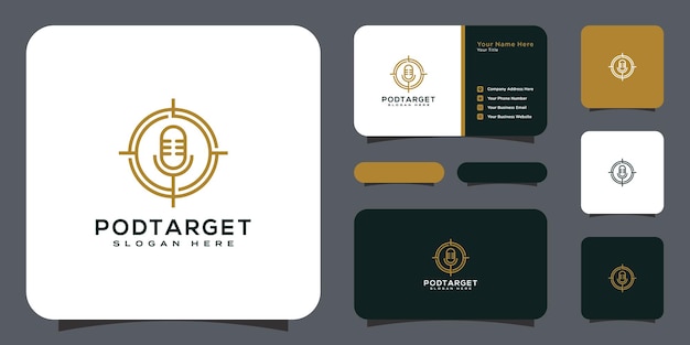 Podcast target logo vector design