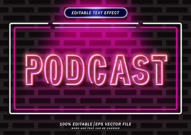 Podcast text style effect editable