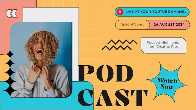 Podcast YouTube Thumbnail Design Template