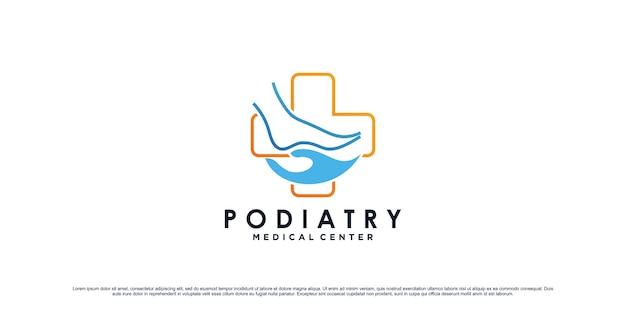 Podiatry logo design for medical clinic center with ankle concept Premium Vector