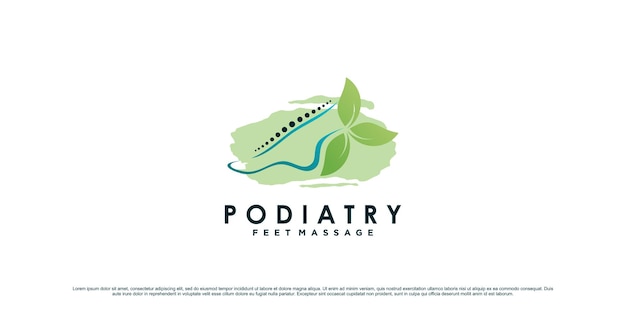 Podiatry logo design for natural feet massage with ankle concept and leaf element Premium Vector