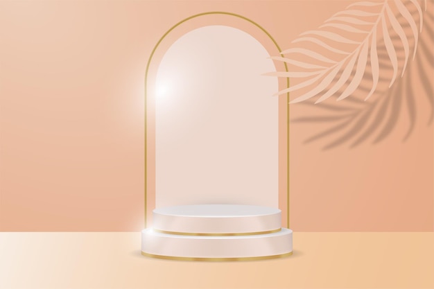 Podium Display product cosmetic banners, realistic style minimalist. 