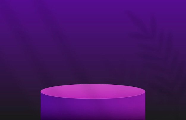 Podium for product presentation in dark violet color with shadow sheet Vector flat illustrations