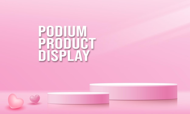 Podium Pruduct Display Pink Circle