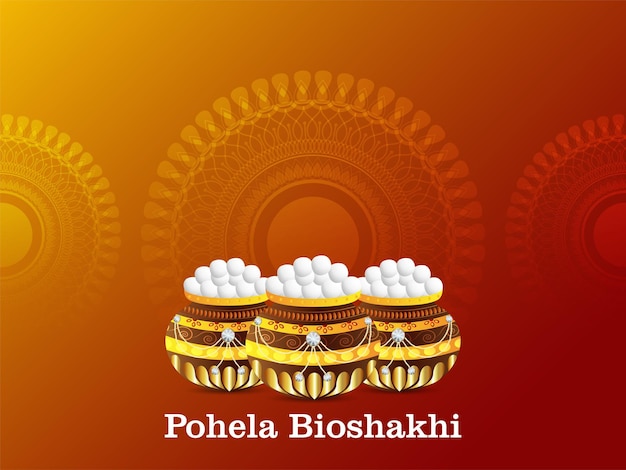 Pohela bioshakh festival background with vector illustration