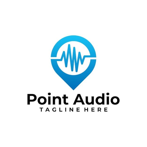 Point audio logo vector design template