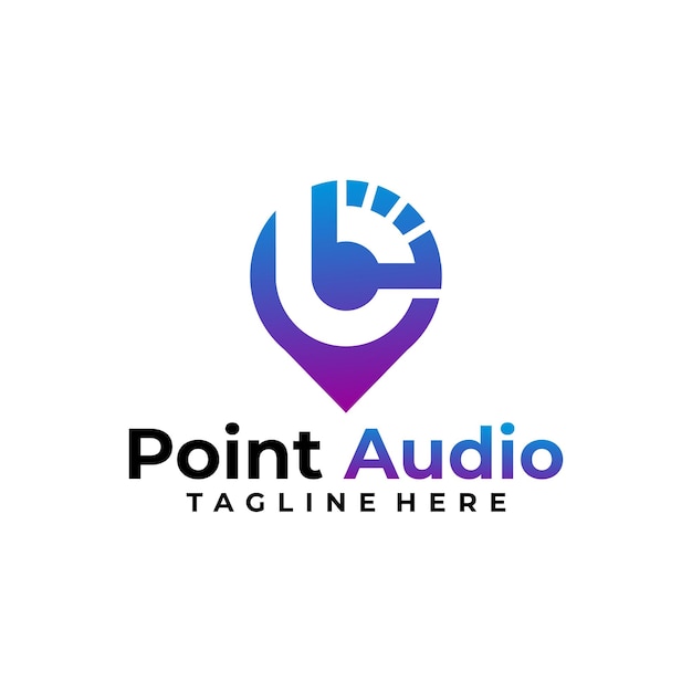 Point audio logo vector design template