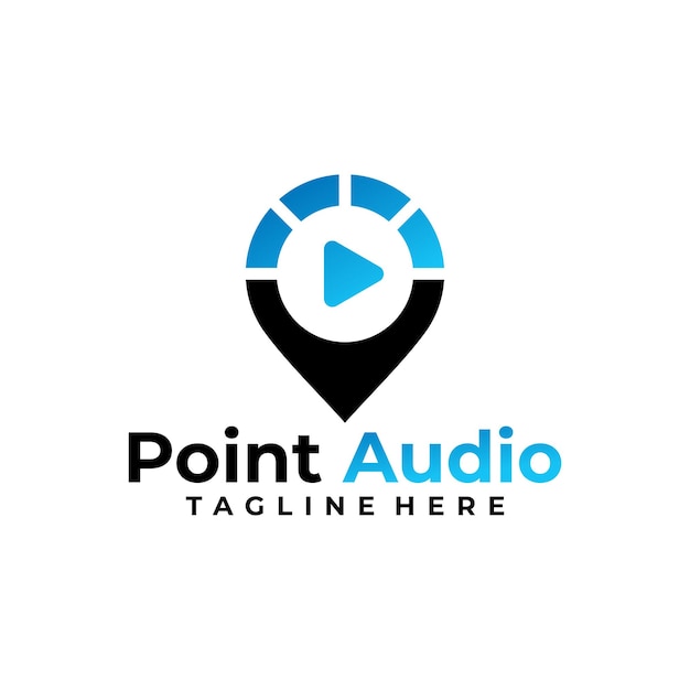 Point audio logo vector design template