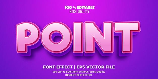 point cartoon editable text effect