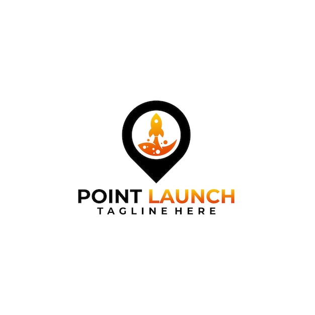 Point launch design concept launch logo vector template