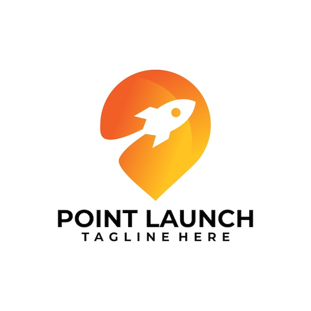 Point launch logo vector design template