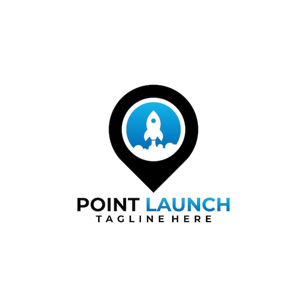 Point launch logo vector design template