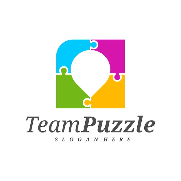 Point Puzzle logo design vector template Vector label of puzzle illustration Creative icon design concept