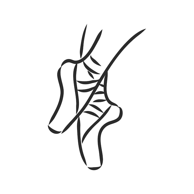 Pointe shoes Ballet shoes  Ballet dance studio symbol ballerina pointe shoes vector sketch