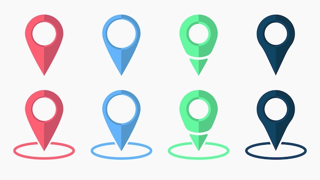 pointer icon set for gps mark