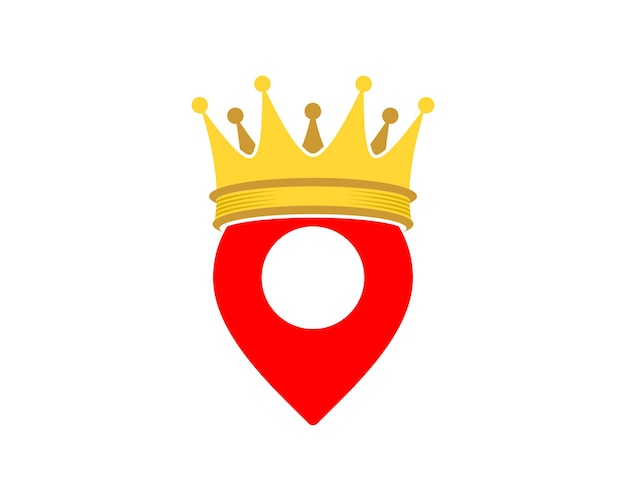 Pointer location with king crown logo