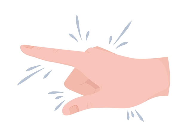 Pointing semi flat color vector hand gesture