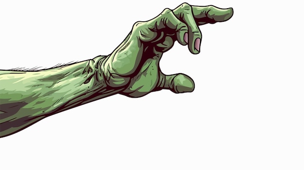 Vector pointing zombie hand cartoon vector illustration