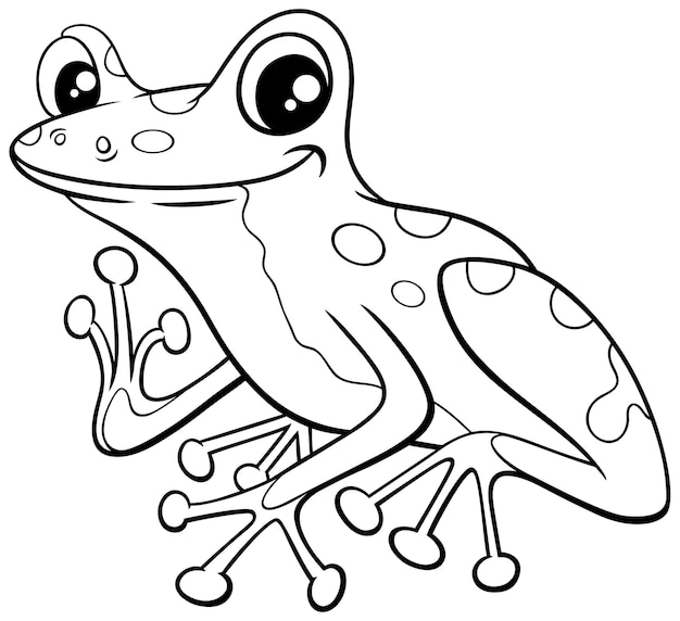 Poison dart frog animal character cartoon coloring page