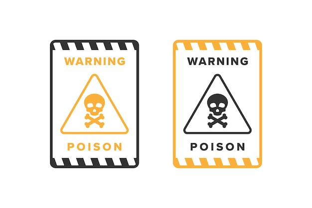 Poison icon vector design highly toxic material hazard icon board