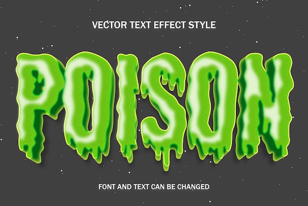 Poison toxic water green melting slime typography editable text effect font style template design