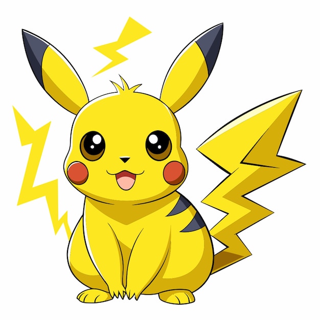 Vector pokemon pikachu flashed cubes the background is white vector illustration