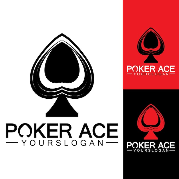 Poker Ace spade Logo Design for Casino Business Gamble Card Game Speculate etcvector