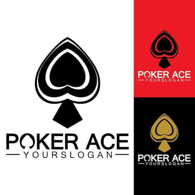 Poker Ace spade Logo Design for Casino Business Gamble Card Game Speculate etcvector