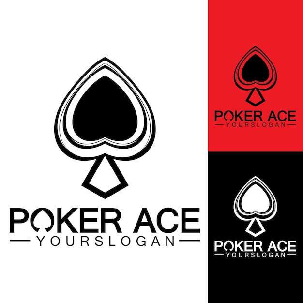 Poker Ace spade Logo Design for Casino Business Gamble Card Game Speculate etcvector