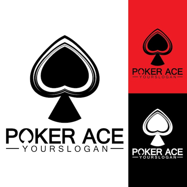 Poker Ace spade Logo Design for Casino Business Gamble Card Game Speculate etcvector