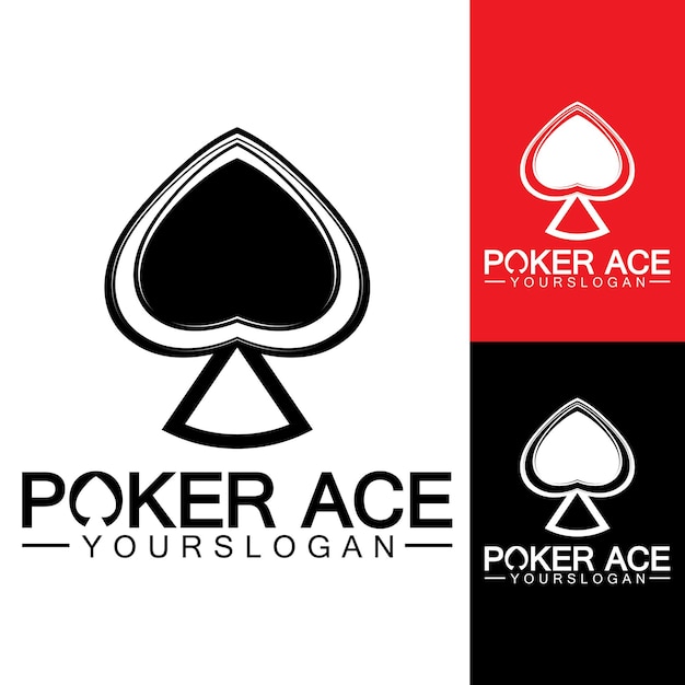 Poker Ace spade Logo Design for Casino Business Gamble Card Game Speculate etcvector