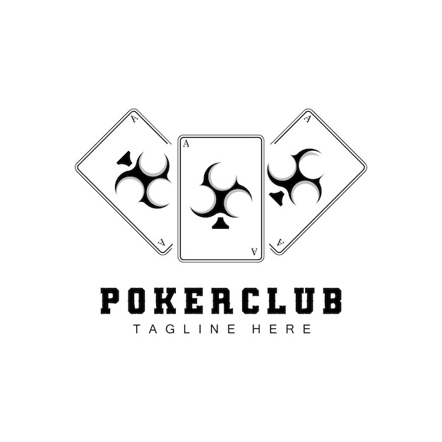 Poker Casino Card Logo Diamond Card Icon Hearts Spades Ace Gambling Game Poker Club Design