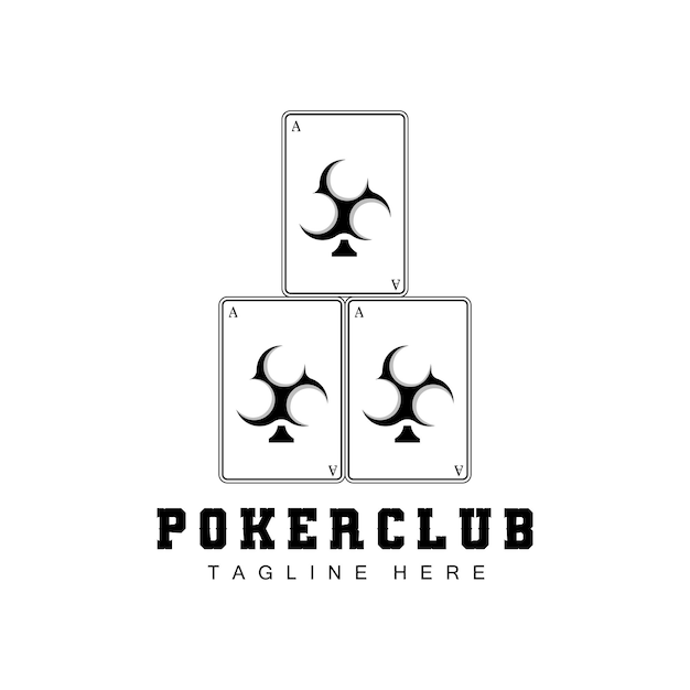 Poker Casino Card Logo Diamond Card Icon Hearts Spades Ace Gambling Game Poker Club Design