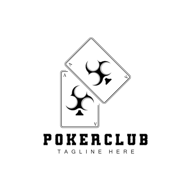 Poker Casino Card Logo Diamond Card Icon Hearts Spades Ace Gambling Game Poker Club Design