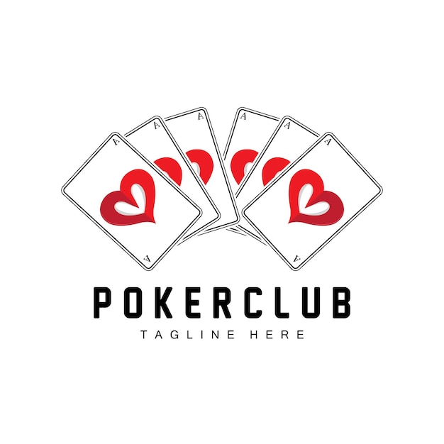 Poker Casino Card Logo Diamond Card Icon Hearts Spades Ace Gambling Game Poker Club Design