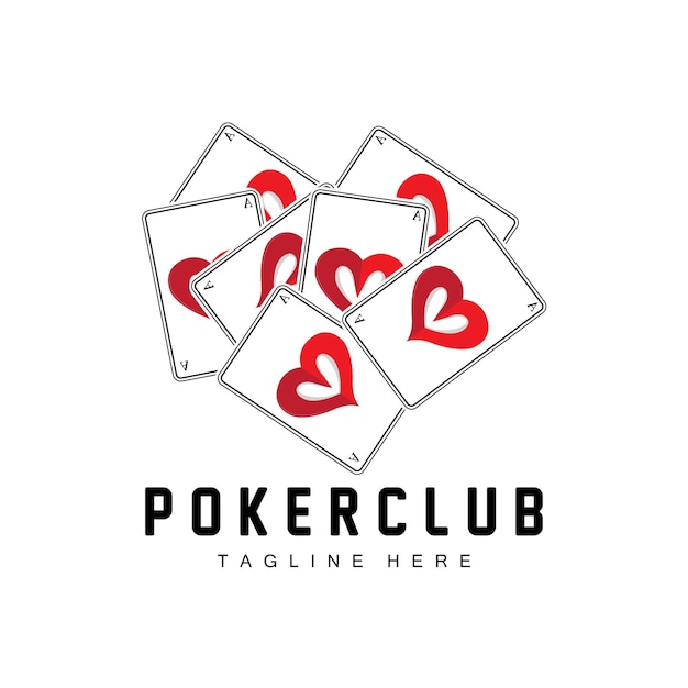 Poker Casino Card Logo Diamond Card Icon Hearts Spades Ace Gambling Game Poker Club Design