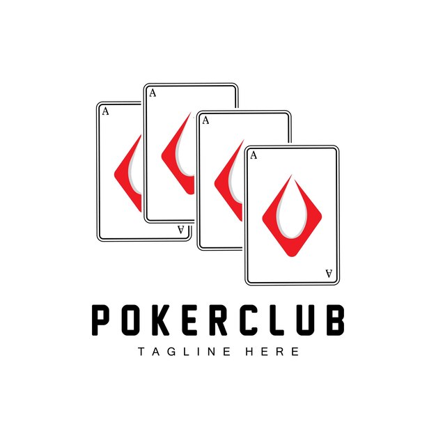 Poker Casino Card Logo Diamond Card Icon Hearts Spades Ace Gambling Game Poker Club Design