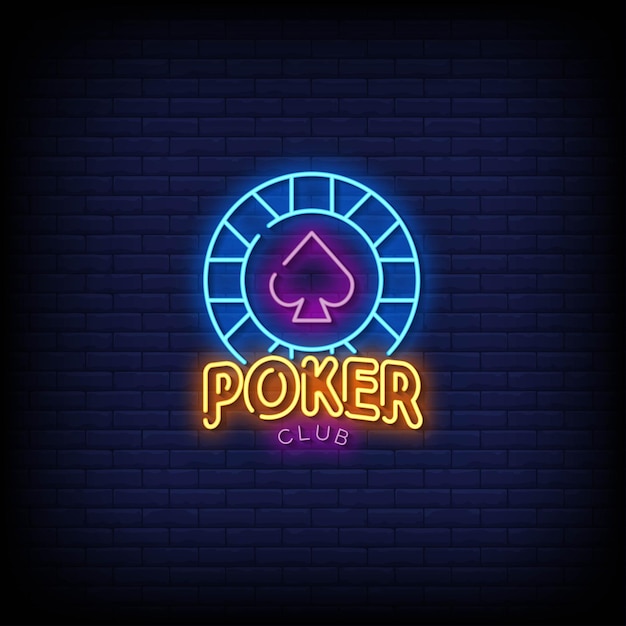 Poker Club Neon Signs Style Text  