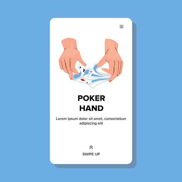 Poker hand vector