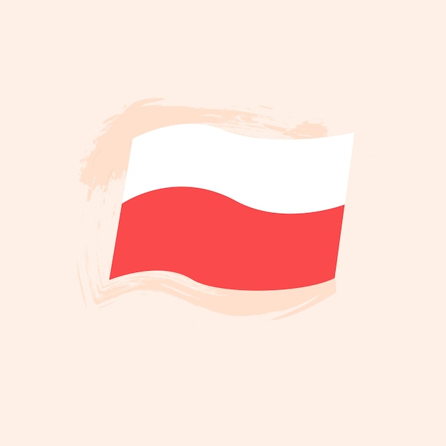 Poland Country Flag Vector Illustration of Travel Symbol