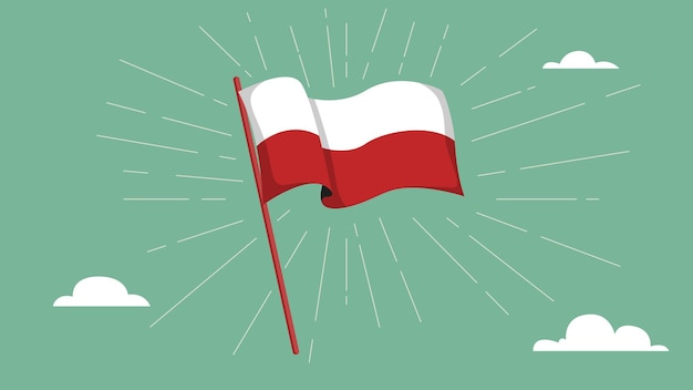 Poland Flag Hand Drawn Vector Illustration