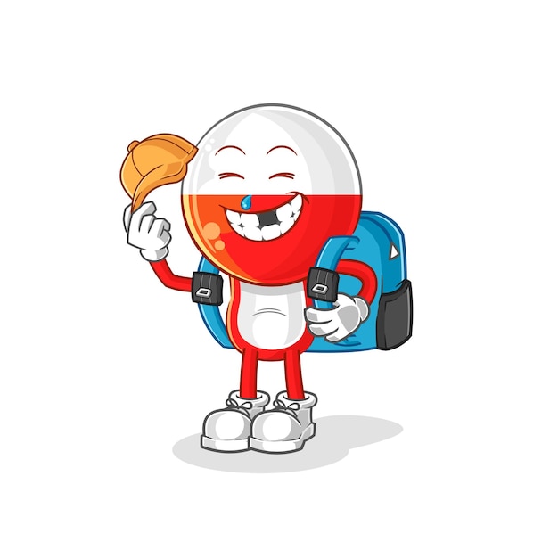 Poland goes to school vector cartoon character