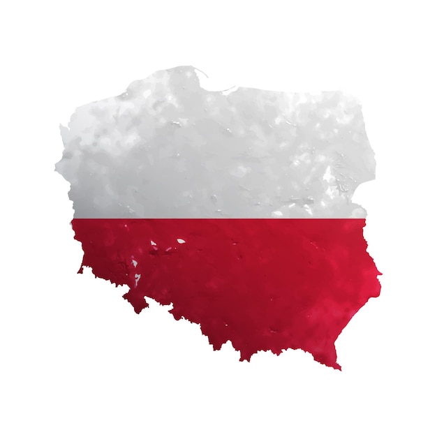 Poland map, in flag colors vector illustration