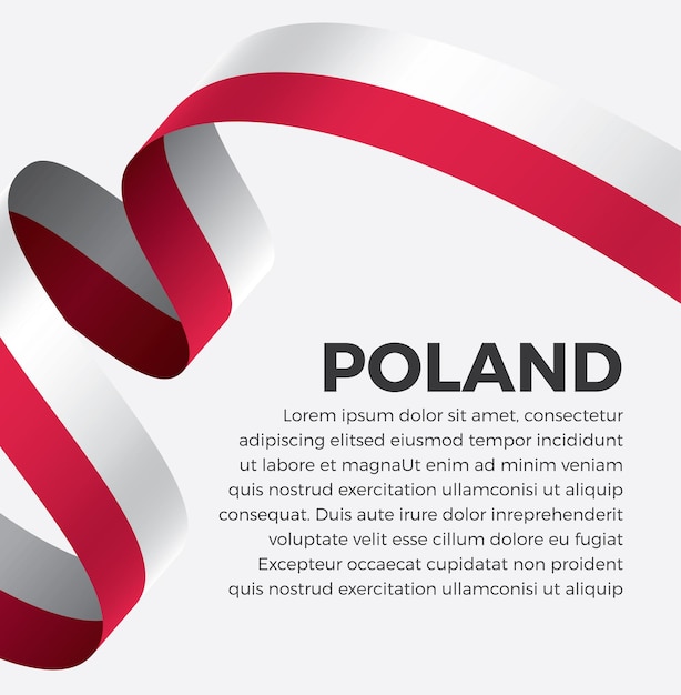 Poland ribbon flag vector illustration on a white background Premium Vector