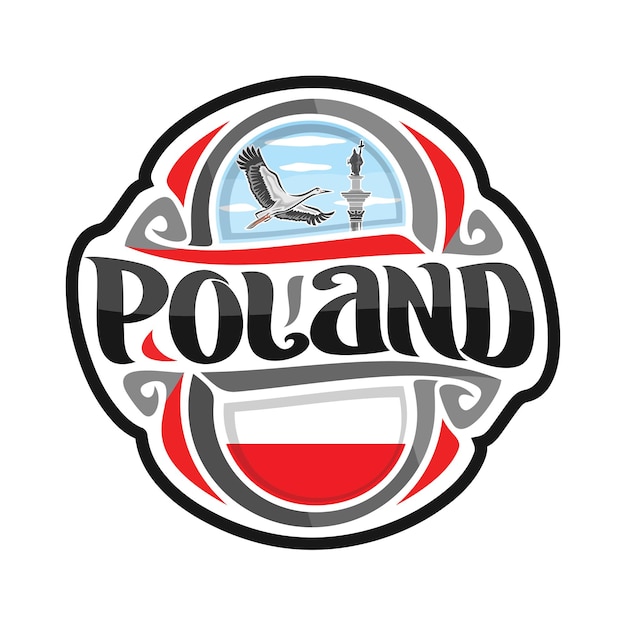 Poland Sticker Flag Logo Badge Travel Souvenir Illustration