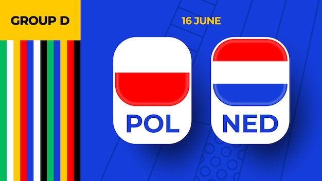 Poland vs Netherlands football 2024 match versus 2024 group stage championship match versus teams intro sport background championship competition