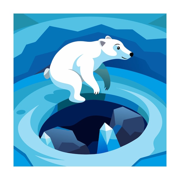 Vector polar bear animals vector on white background